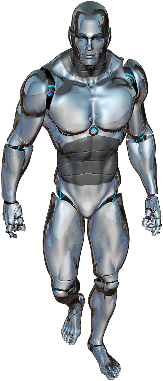 Futuristic Cyborg Warrior PNG
