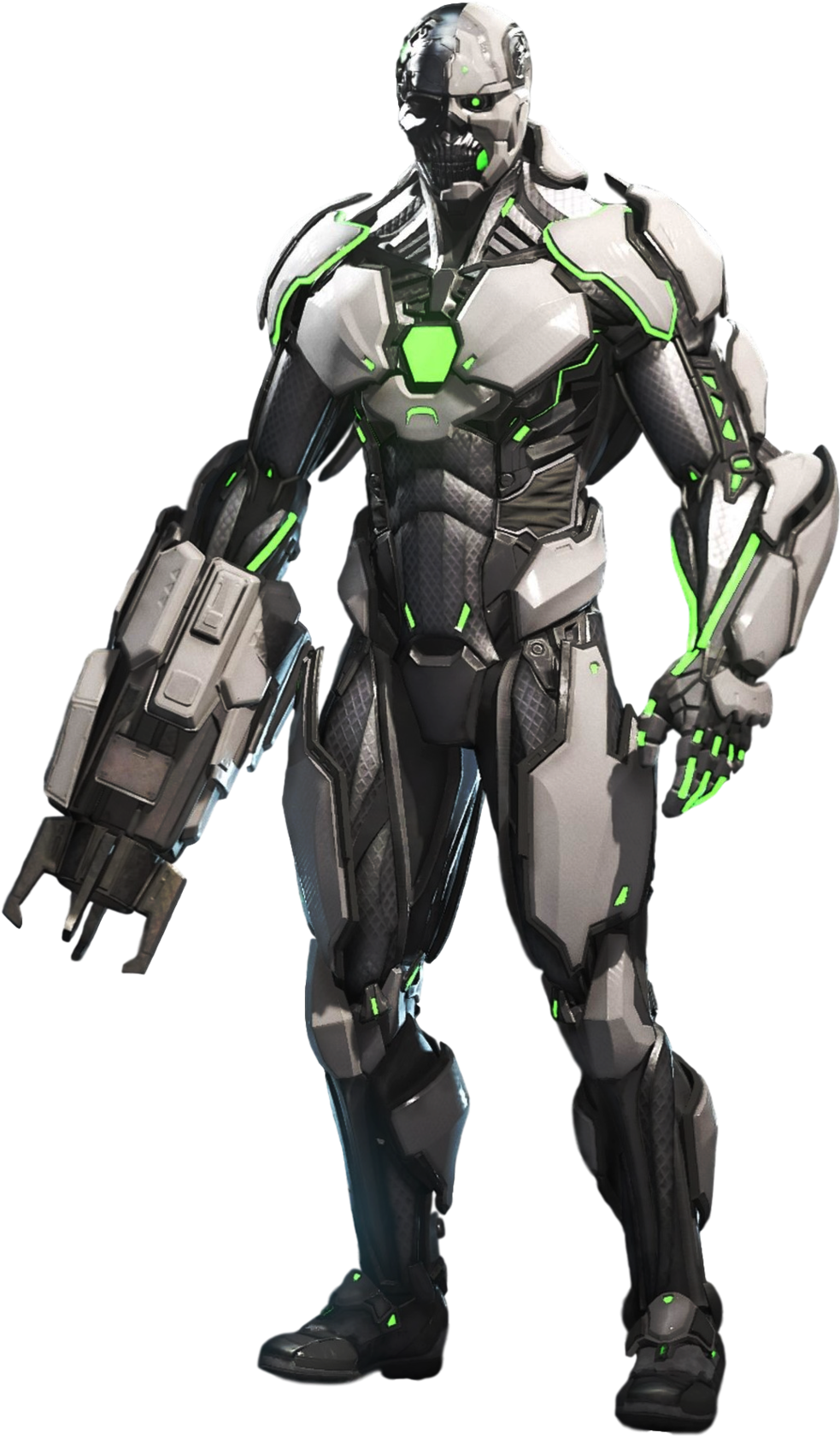 Futuristic Cyborg Warrior PNG