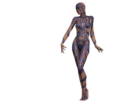 Futuristic Cyborg Woman PNG