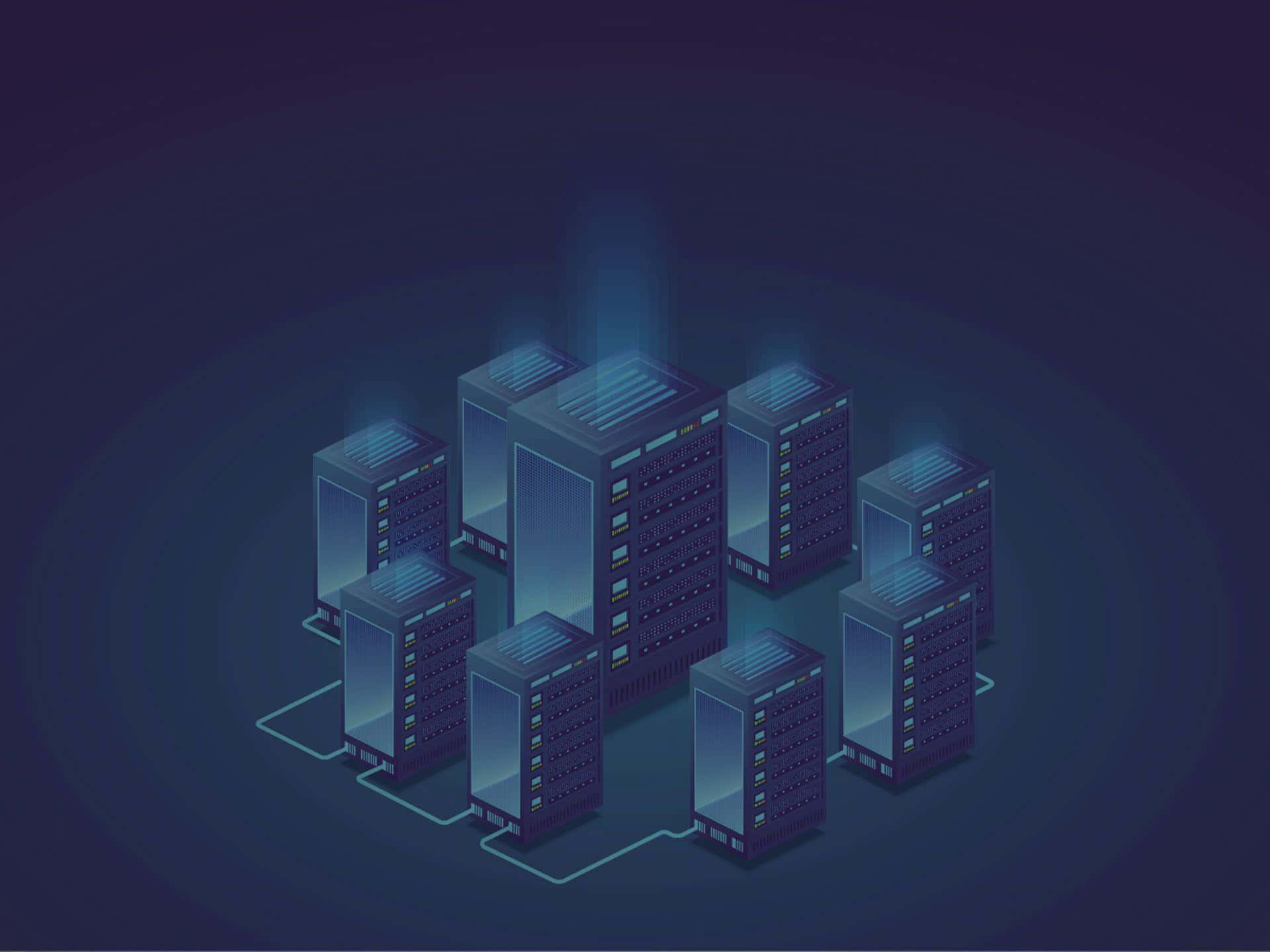 Futuristic Data Center Illustration Wallpaper