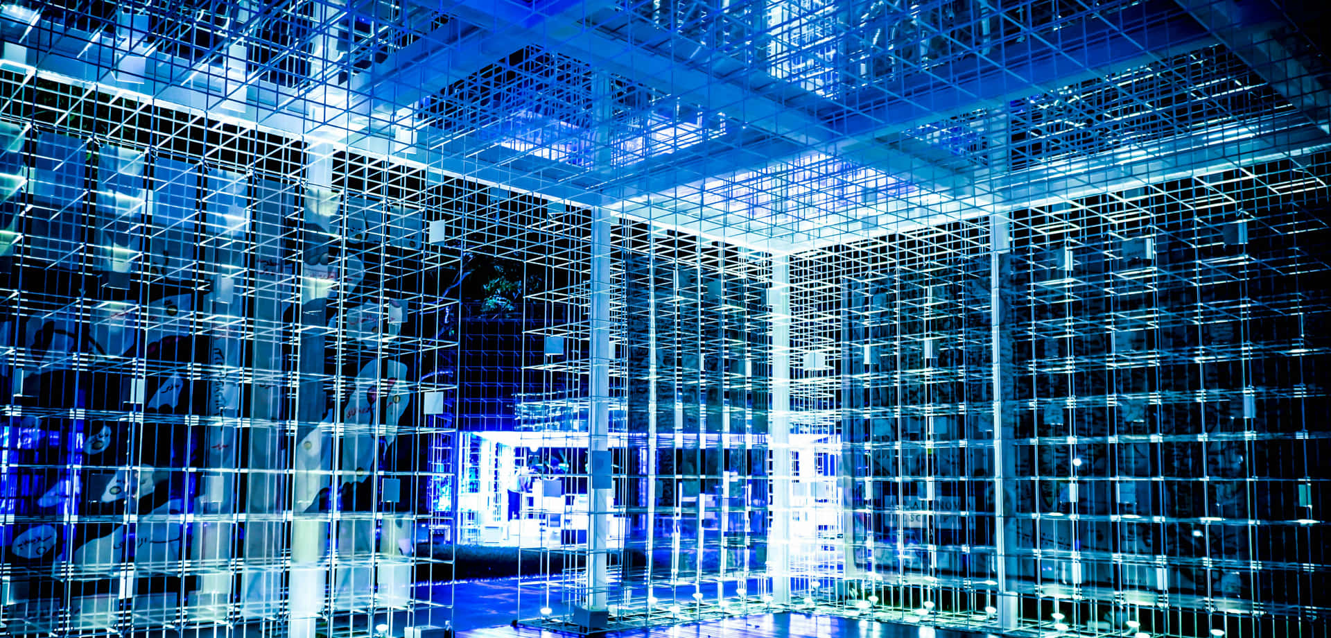 Futuristic Data Center Network Racks Wallpaper