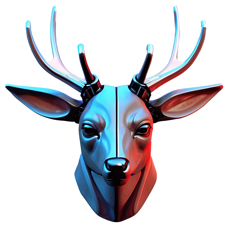 Futuristic Deer Head Cyber Art Png 06212024 PNG