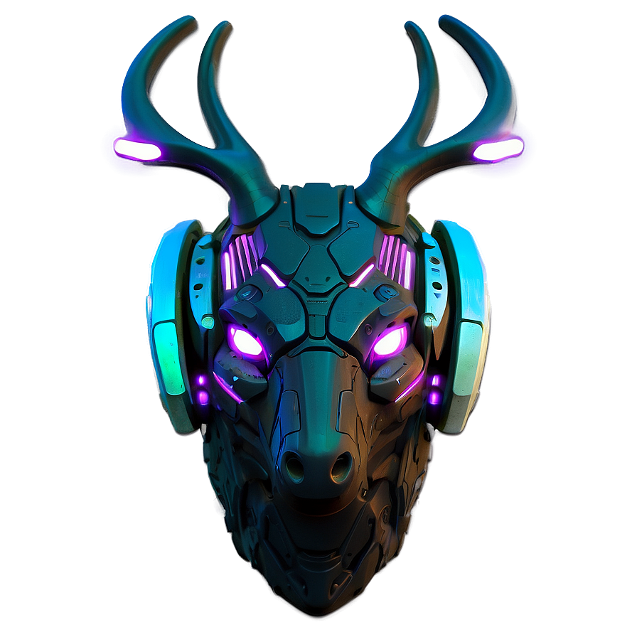 Futuristic Deer Head Cyber Art Png 72 PNG