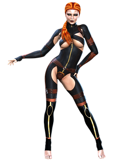Futuristic Female Character Costume PNG