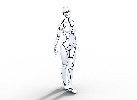 Futuristic Female Robot Illustration PNG