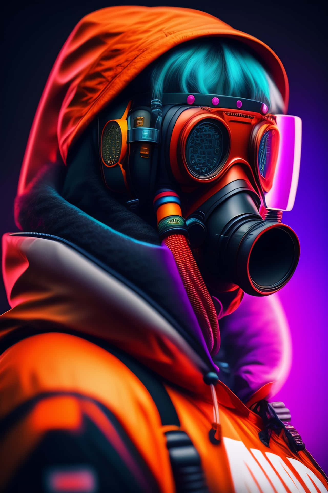 Futuristic Gas Mask Portrait Wallpaper
