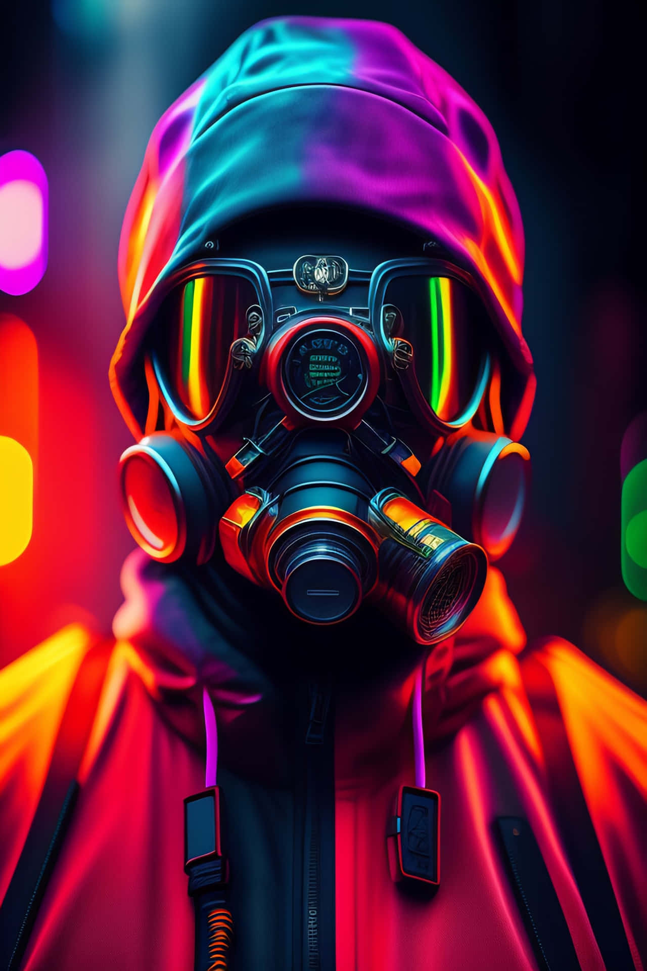 Futuristic Gas Mask Portrait Wallpaper