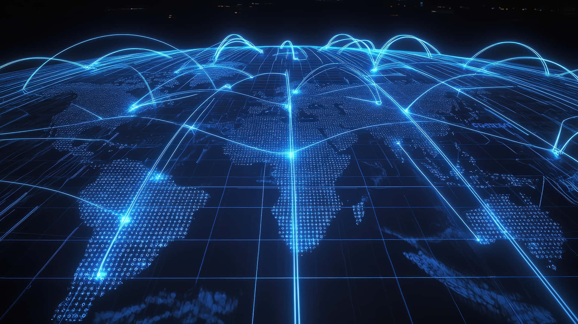 Futuristic Global Network With Glowing Connections Wallpaper