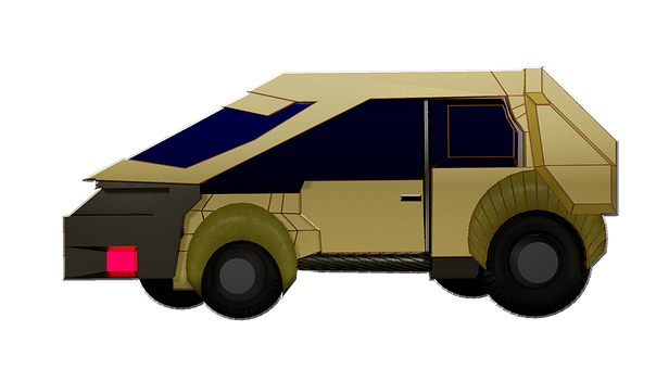 Futuristic Golden Vehicle Concept PNG