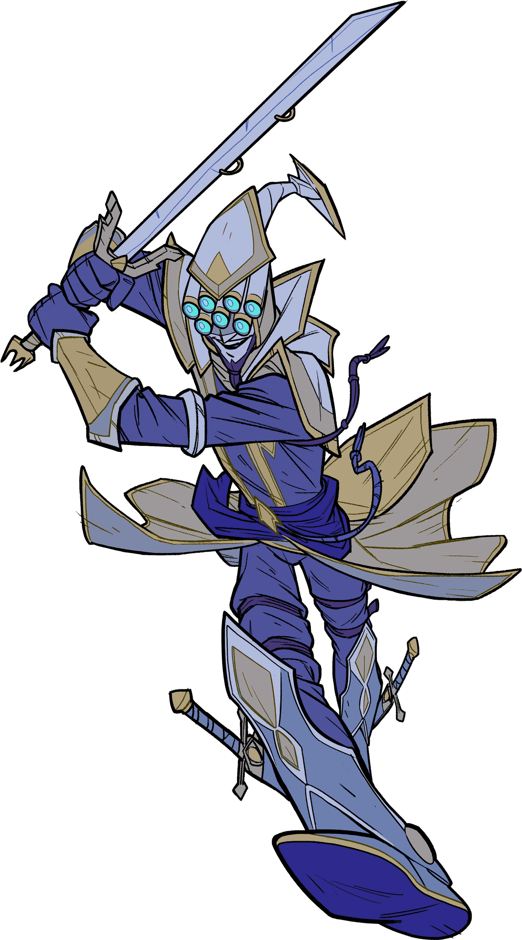 Futuristic Knight Character Art PNG
