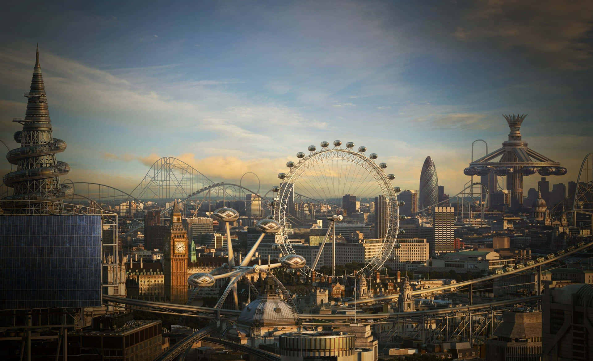 Futuristic London Skyline Wallpaper