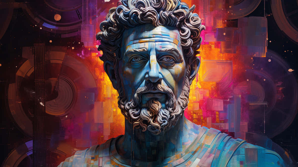 Futuristic Marcus Aurelius Statue Wallpaper
