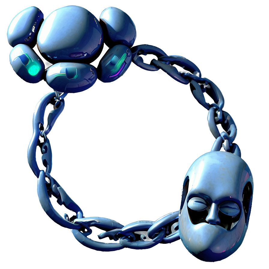 Futuristic Mask Chain Link Art PNG