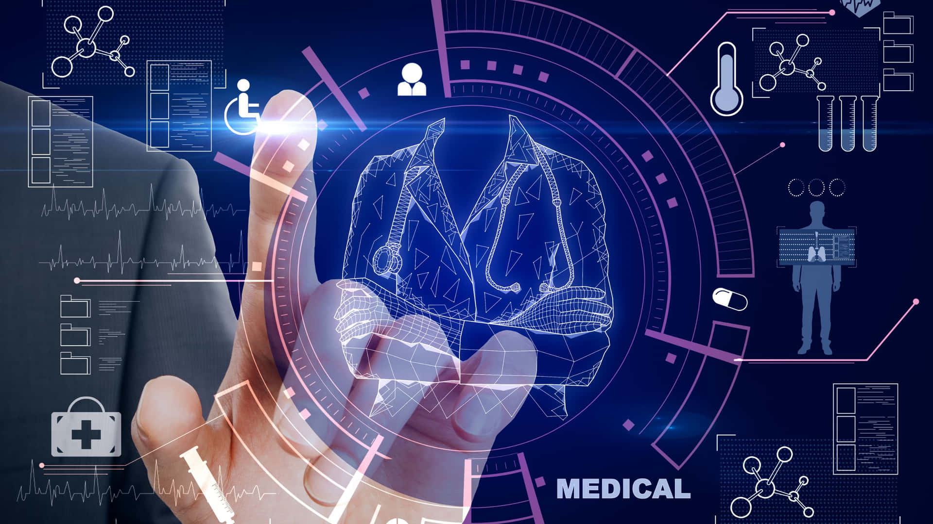 Futuristic Medical Technology Interface Wallpaper