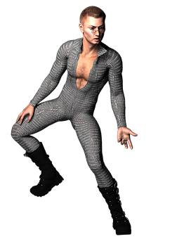 Futuristic Modelin Motion PNG