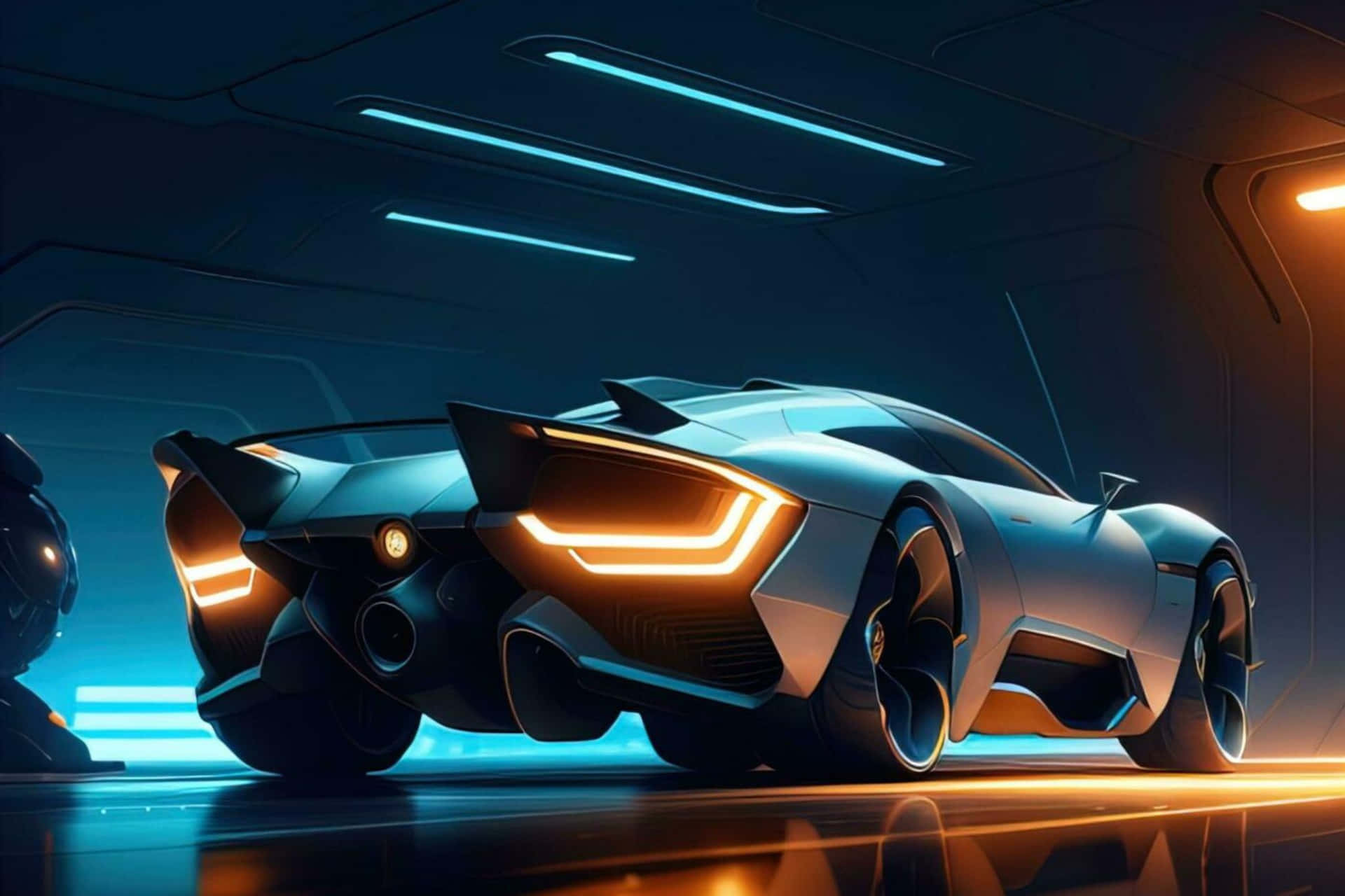 Futuristic Neon Lamborghini Concept Wallpaper