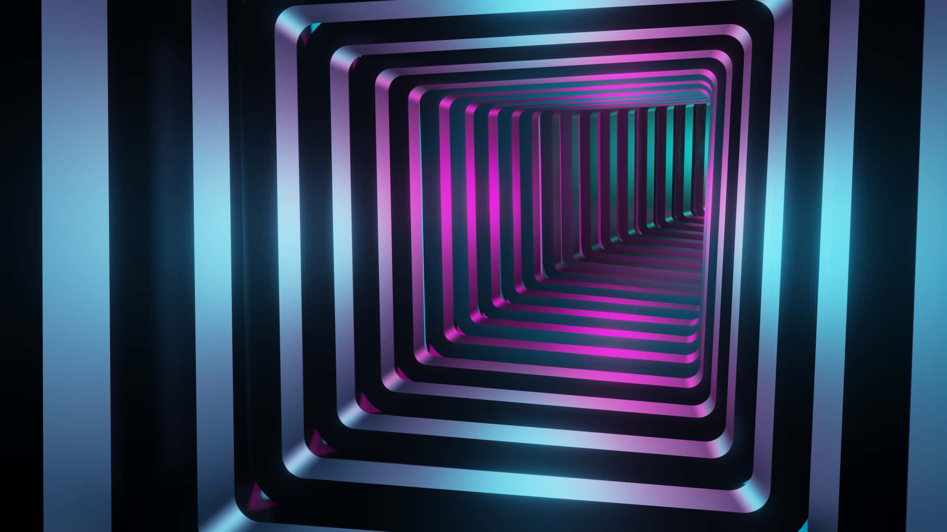 Futuristic Neon Light Tunnel Wallpaper