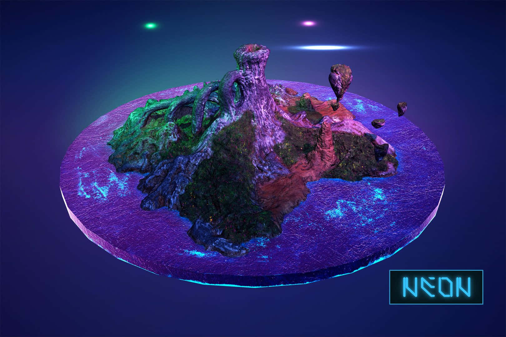 Futuristic Neon Lights In Virtual Reality Wallpaper
