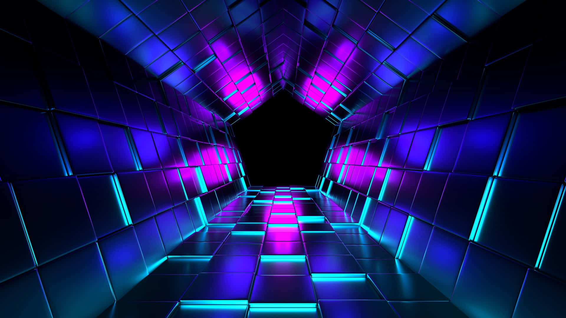 Futuristische Neon Verlichte Tunnel Achtergrond