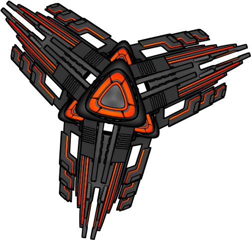 Futuristic Orange Black Spaceship PNG