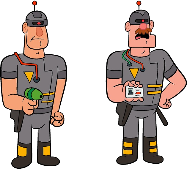 Futuristic Police Officers Cartoon PNG