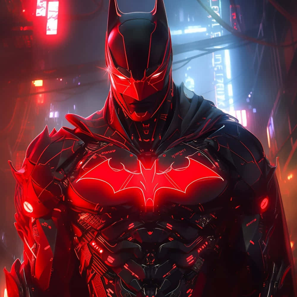 Futuristic Red Batman Armor Wallpaper