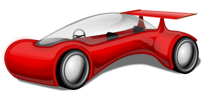 Futuristic Red Sports Car Illustration PNG