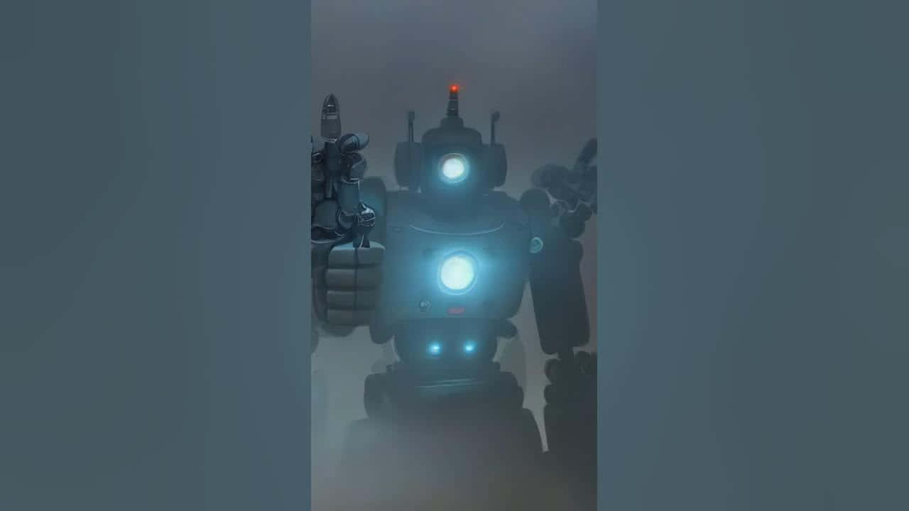 Futuristic_ Robot_ Cameraman_in_ Mist Wallpaper