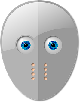 Futuristic Robot Face Mask PNG