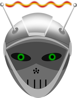 Futuristic Robot Head Illustration PNG