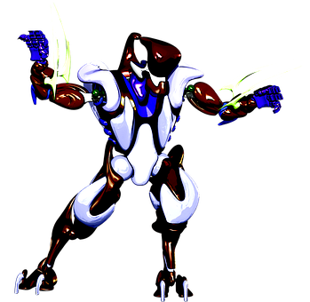 Futuristic Robot Warrior PNG