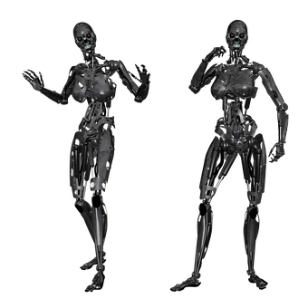 Futuristic Robotic Skeletons PNG