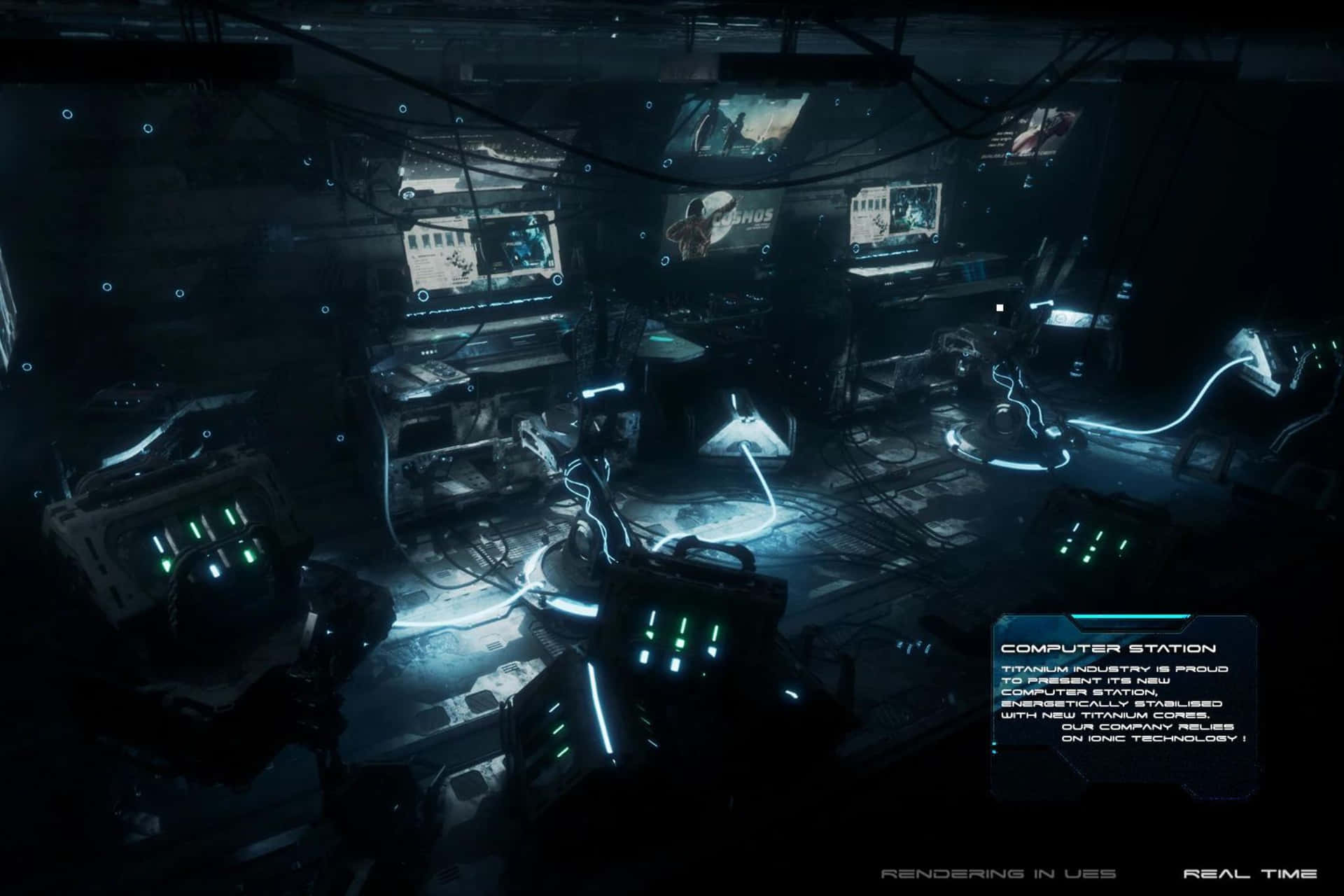 Futuristic Sci Fi Command Center Wallpaper