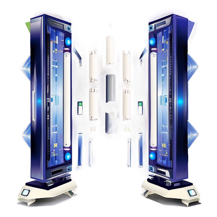 Futuristic Server Racks Design PNG