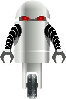 Futuristic Silver Robot Vector PNG