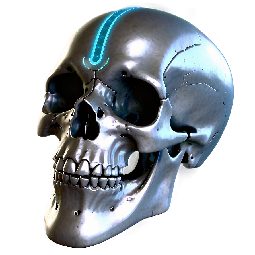 Futuristic Skull Render Png B PNG