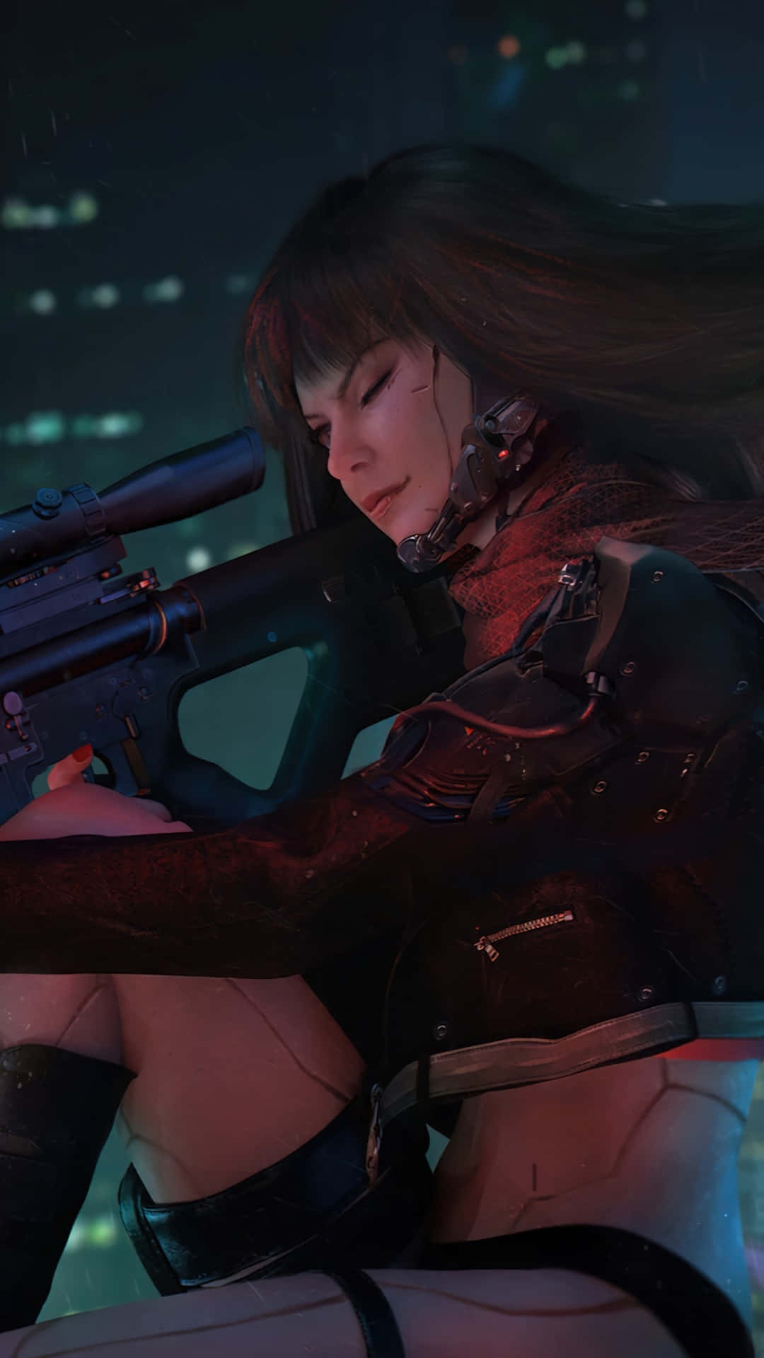 Futuristic Sniper Relaxation Wallpaper