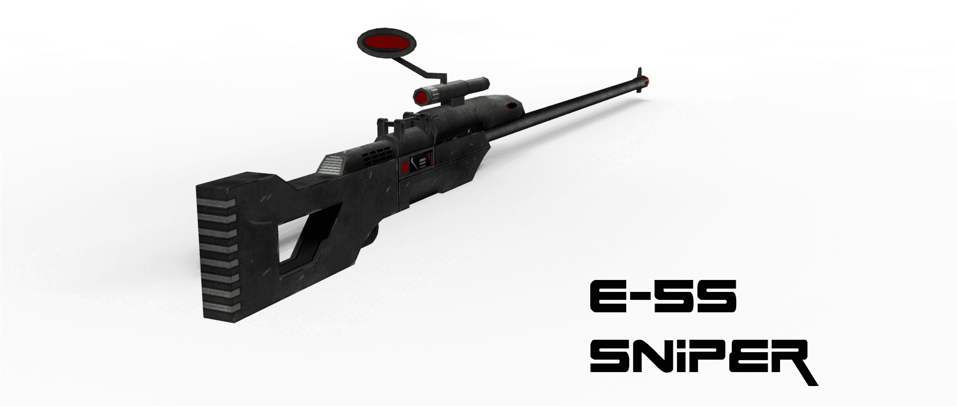 Futuristic Sniper Rifle3 D Model PNG