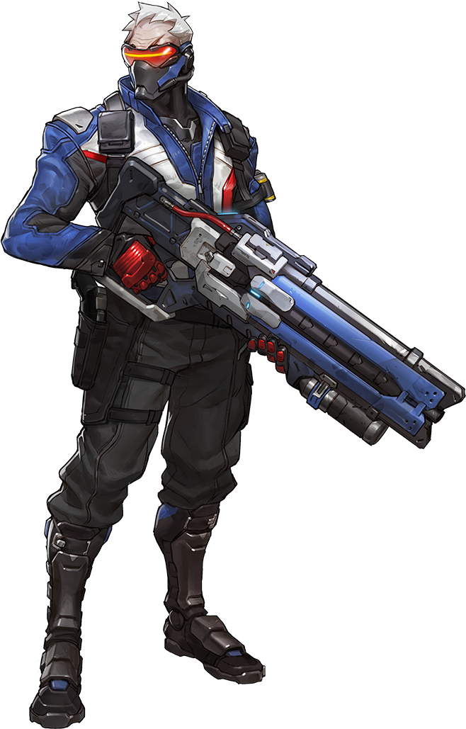 Futuristic Soldier With Energy Weapon PNG