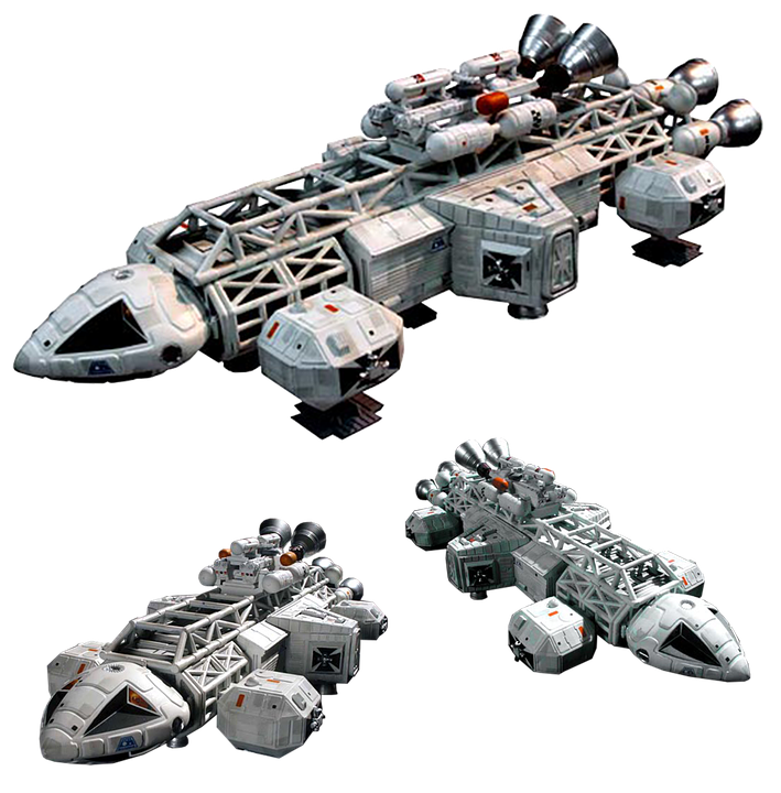 Futuristic Space Freighter Vessels PNG