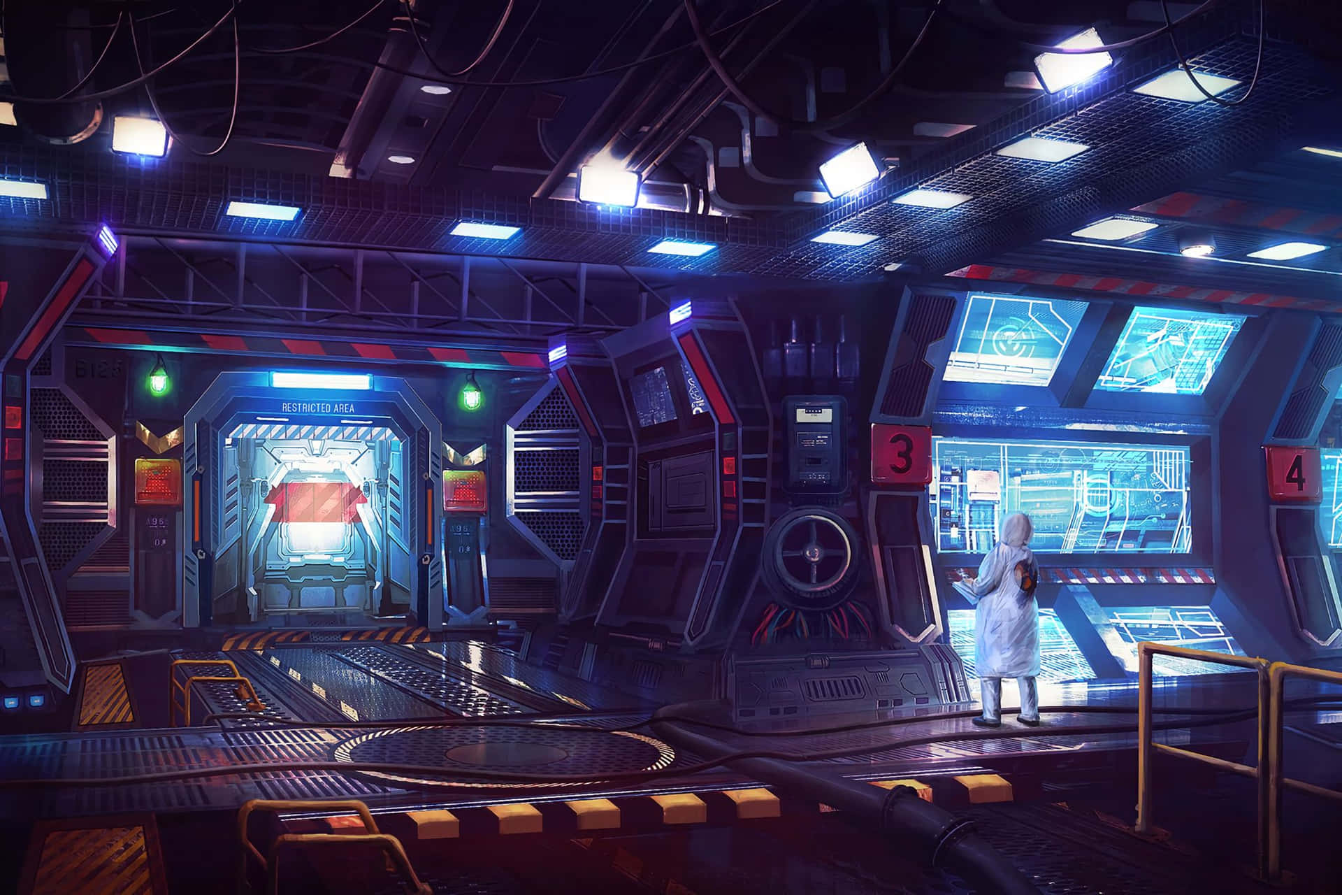 Futuristic_ Space_ Station_ Control_ Room Wallpaper