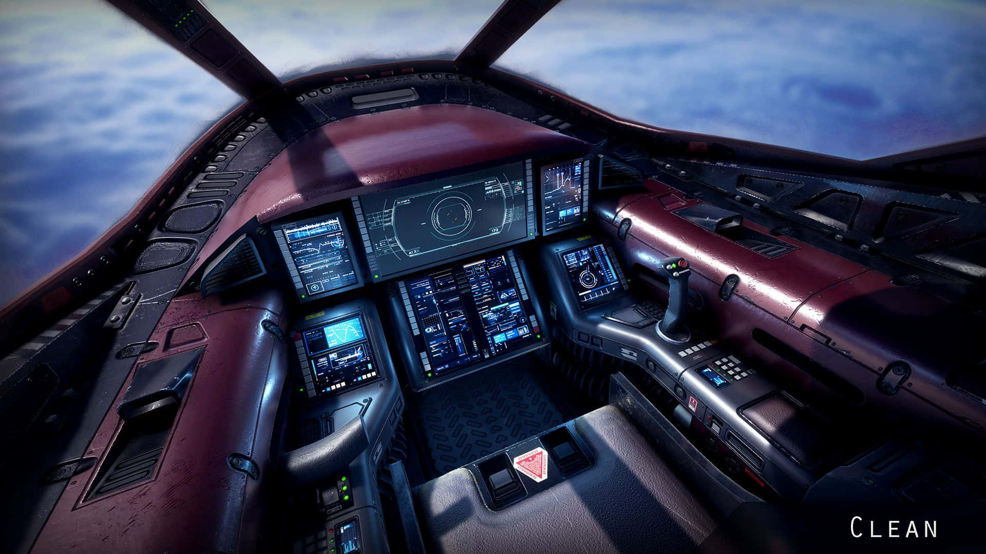 Futuristic Spaceship Cockpit Wallpaper