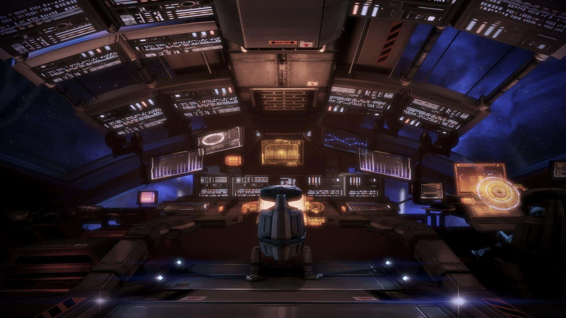 Futuristic Spaceship Cockpit View Wallpaper