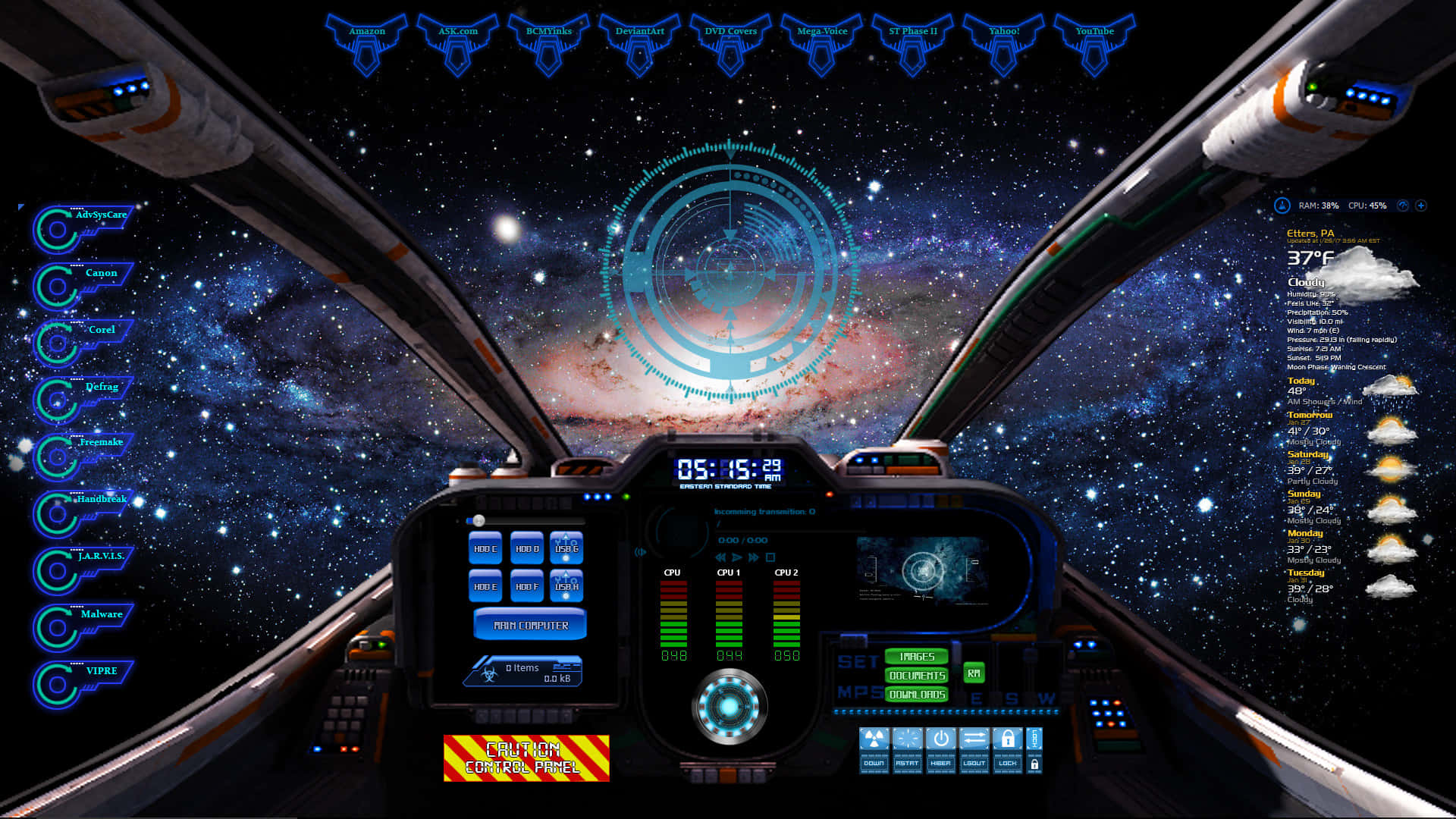 Futuristic Spaceship Cockpit View Wallpaper