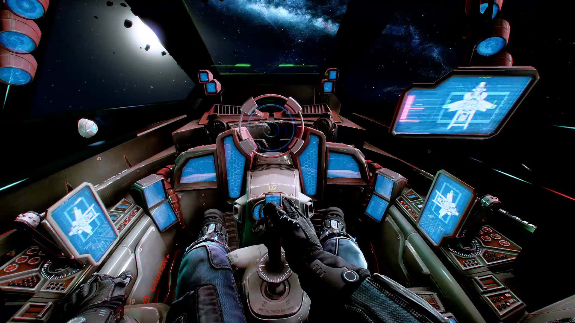 Futuristic Spaceship Cockpit View Wallpaper