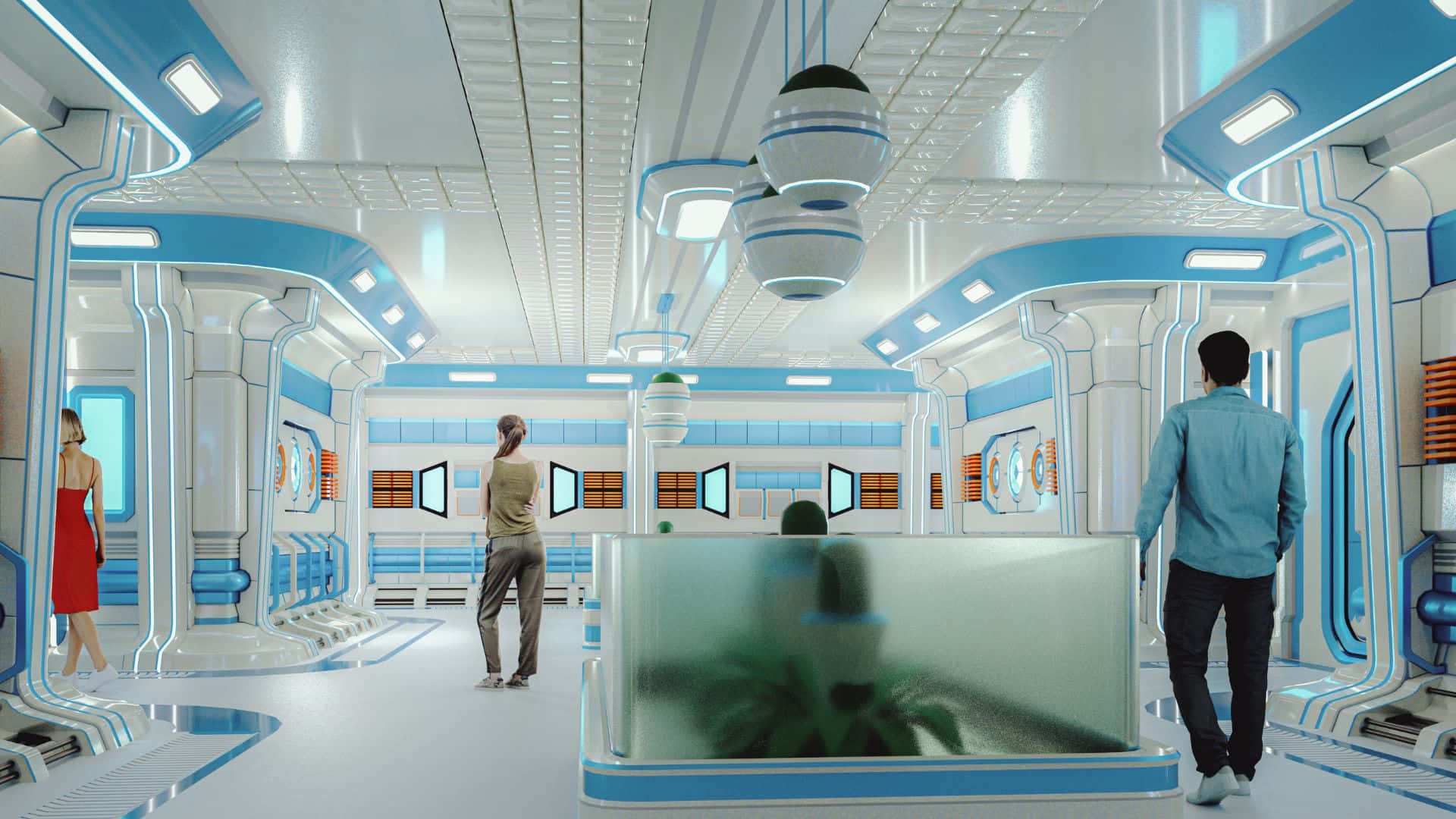 Futuristic Spaceship Corridor.jpg Wallpaper