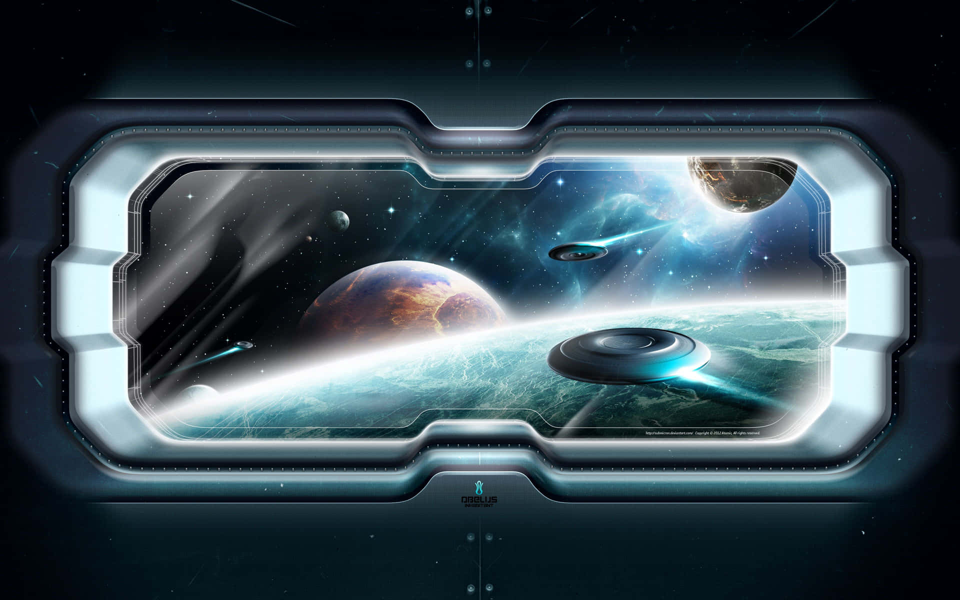 Futuristic Spaceship Window View Wallpaper