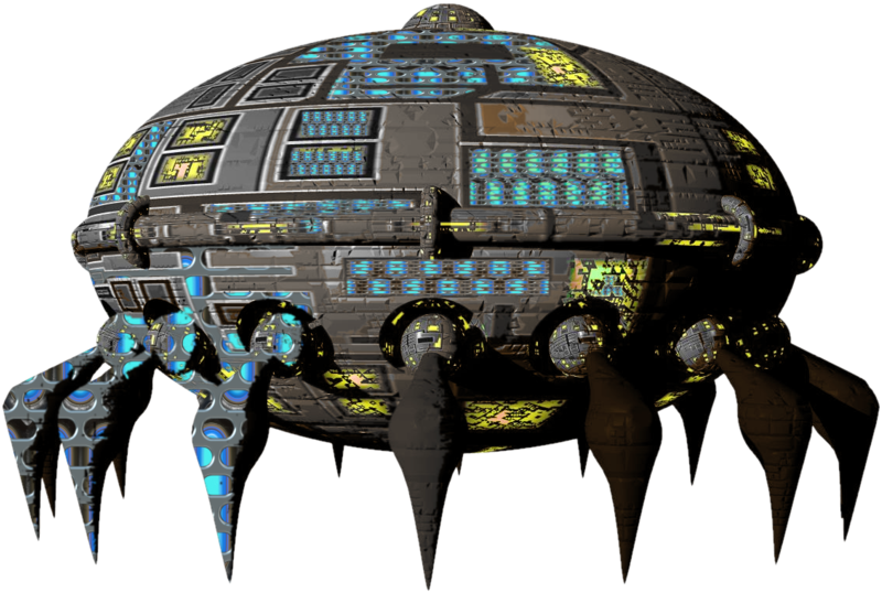 Futuristic Spherical Spaceship Design PNG