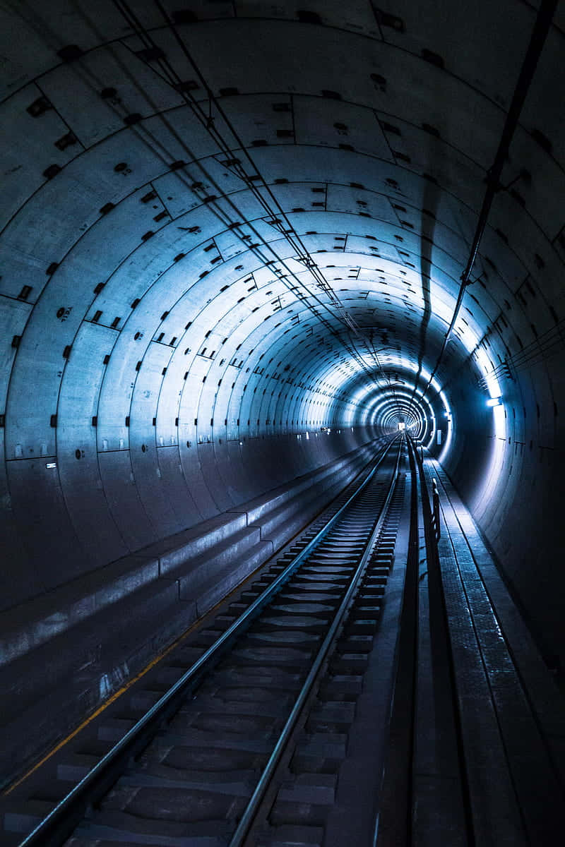 Futuristic Subway Tunnel Lights Wallpaper