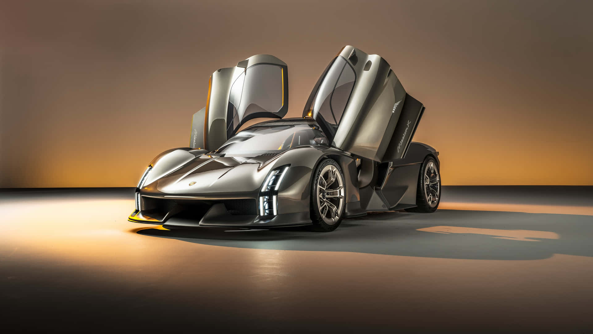 Futuristic Supercarwith Open Doors Wallpaper